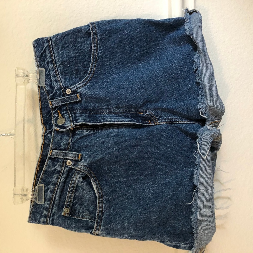 Cut Off High Waisted Denim Shorts